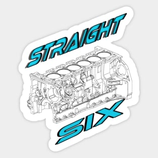 Engine Block Straight 6 (Blue 2) Sticker